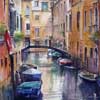 A Quiet Backwater, Venice, Watercolour