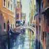 Meeting On The Bridge, Venice, Watercolour