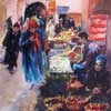 Counting The Change, Marrakech, Watercolour